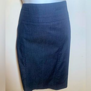 NWT Ann Taylor Loft Denim-Look Pencil Skirt/95% Cotton/Back Pockets & Slits/Sz 6